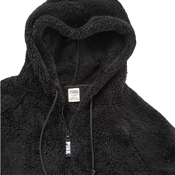 NWOT vs pink sherpa hooded half zip teddy jacket coat - Picture 2 of 3